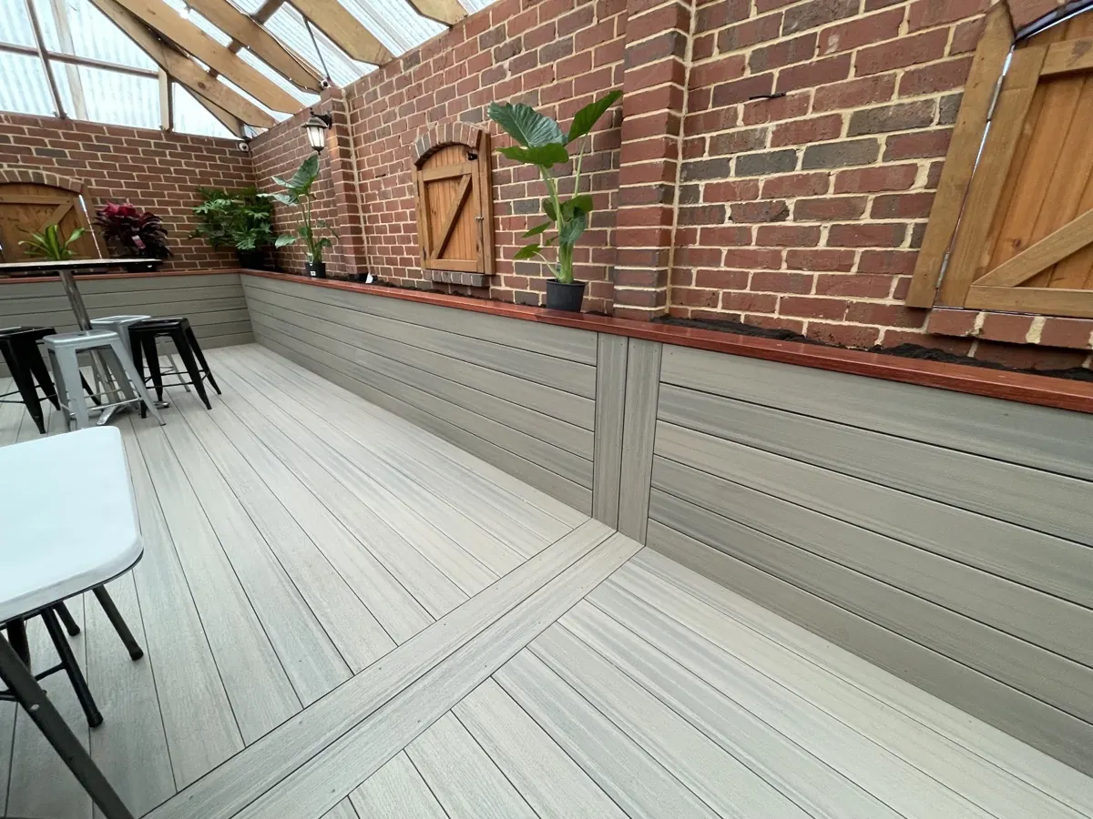 Composite deck in conservatory