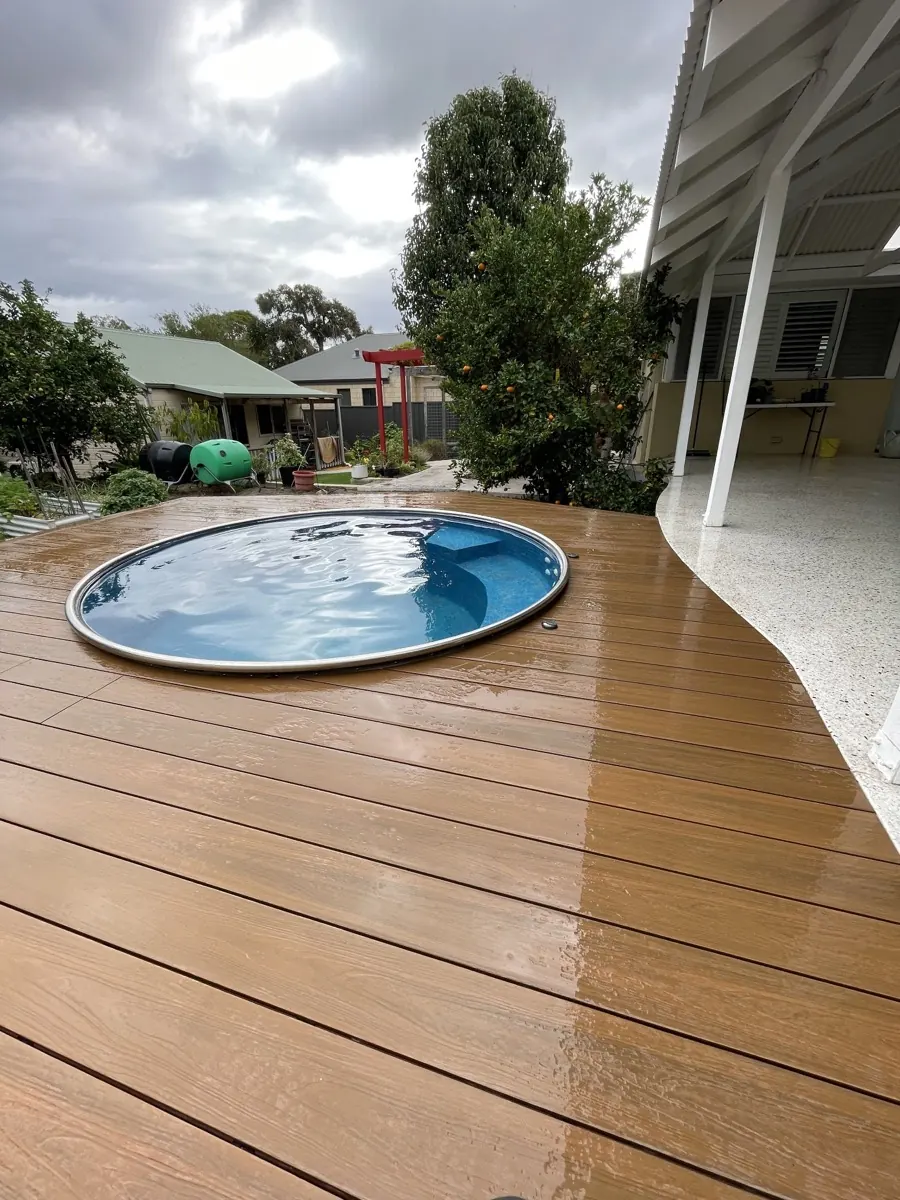 Composite decking close-up